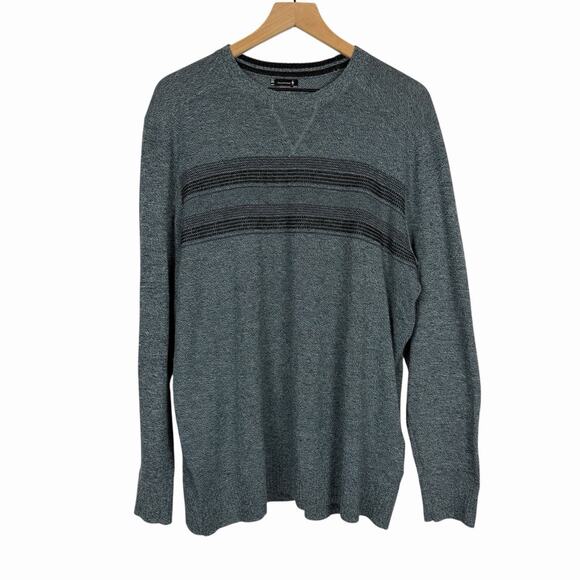 Smartwool Other - SMARTWOOL Men's Sparwood Striped Crew Sweater Merino Wool Blend Grey Black Large